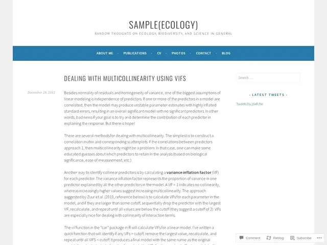 Preview of Dealing with multicollinearity using VIFs