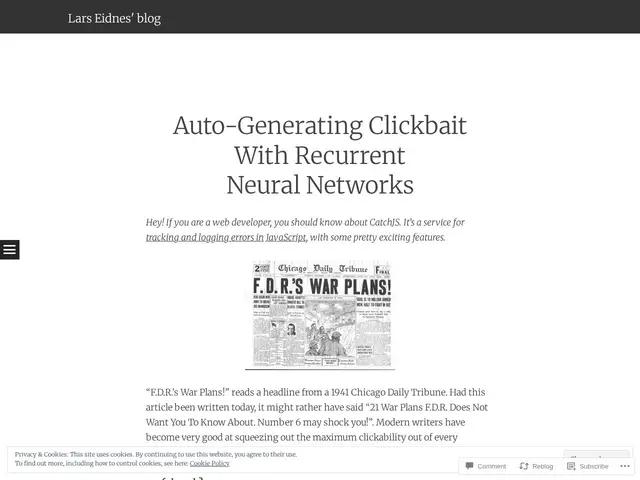 Preview of Auto-Generating Clickbait with RNN