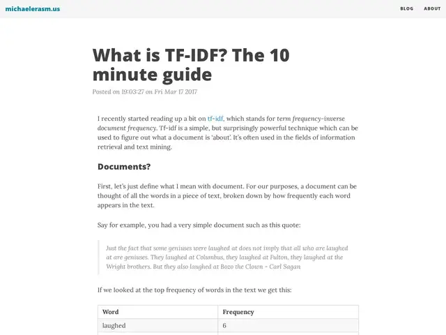 Preview of tf-idf explained