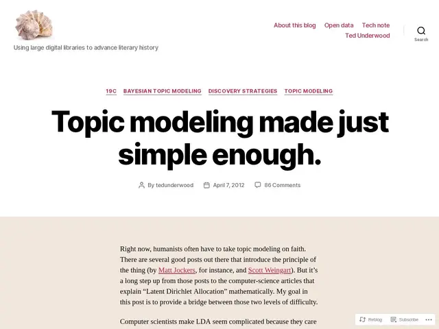 Preview of Topic modeling made just simple enough
