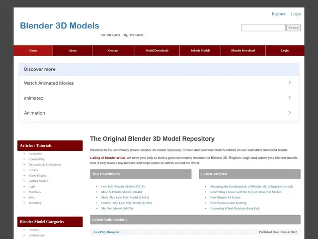Preview of Blender 3D models