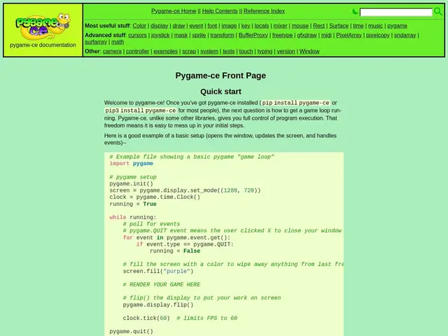 Preview of PyGame-CE