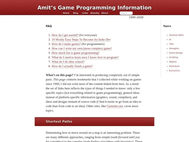 Preview of Amit's Game Programming