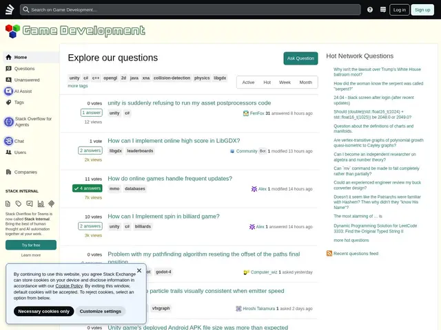 Preview of Game Development on StackExchange