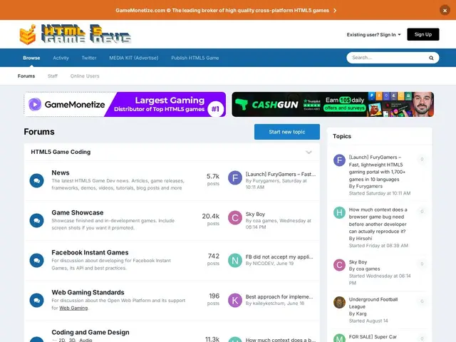 Preview of HTML5 Game Devs Forum