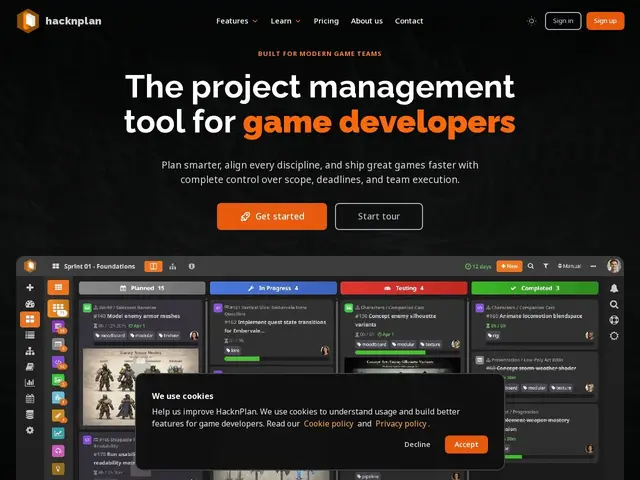 Preview of HacknPlan