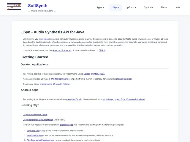 Preview of JSyn