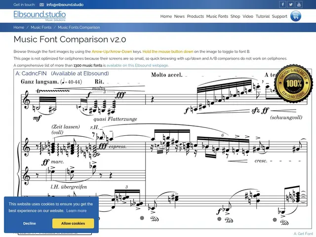 Preview of Jan Angermüller's music fonts page