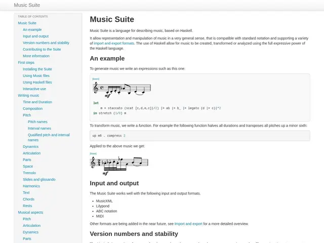 Preview of Music Suite