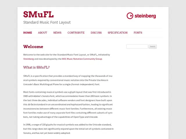 Preview of SMuFL (Standard Music Font Layout)