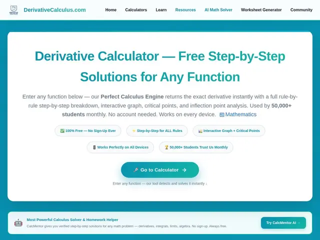 Preview of Derivative Calculus Solver