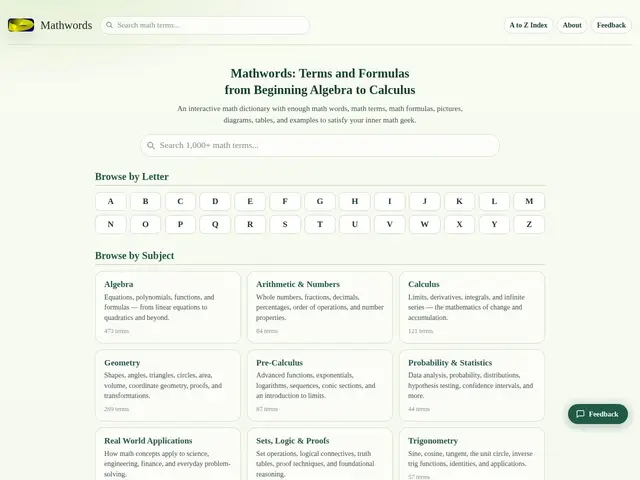 Preview of Math Words