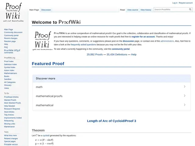 Preview of ProofWiki