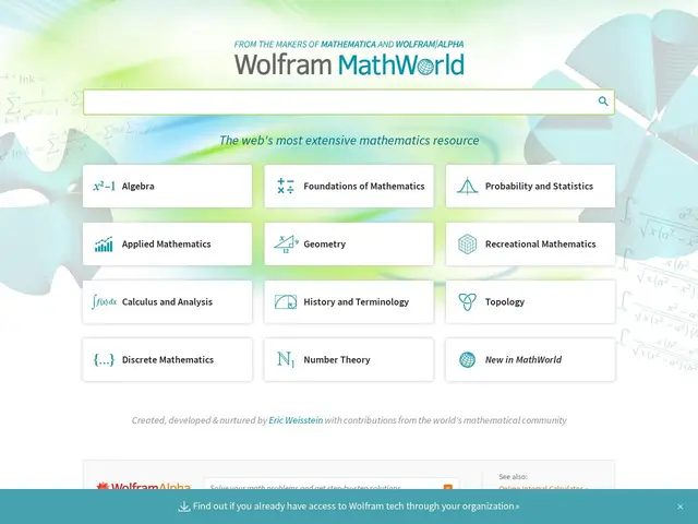 Preview of Wolfram Mathworld