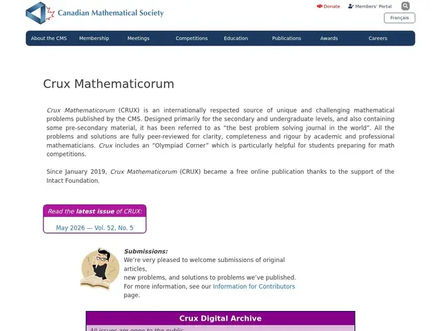 Preview of Crux Mathematicorum by Canadian Mathematical Society