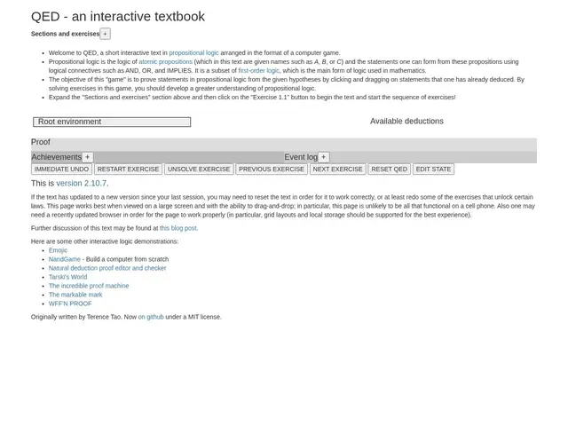 Preview of QED - an interactive textbook