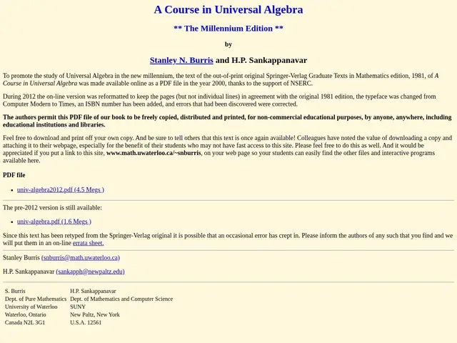 Preview of A Course in Universal Algebra