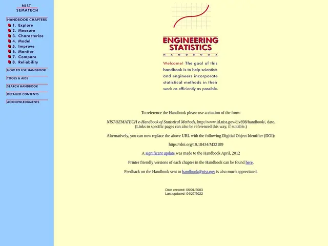 Preview of NIST Handbook of Statistical Methods