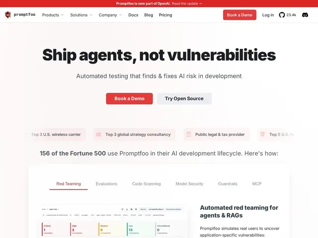 Preview of promptfoo