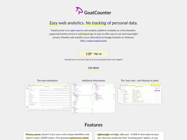 Preview of GoatCounter