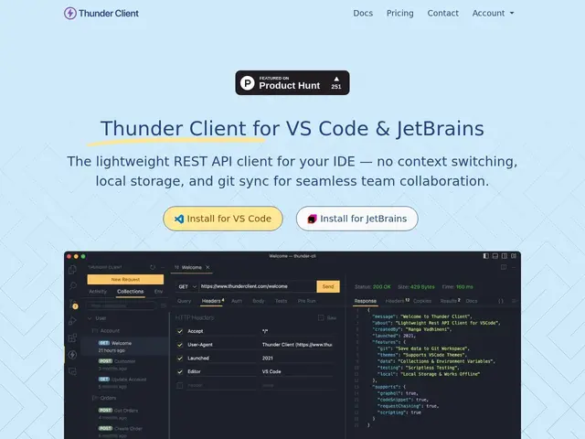 Preview of Thunder Client