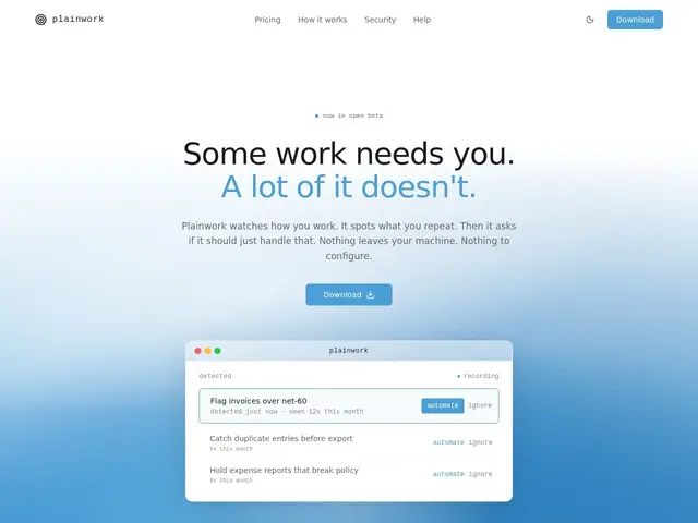 Preview of Plainwork