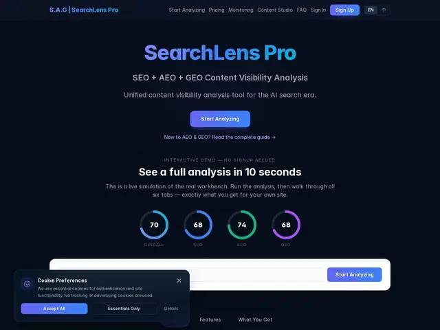 Preview of SearchLens Pro