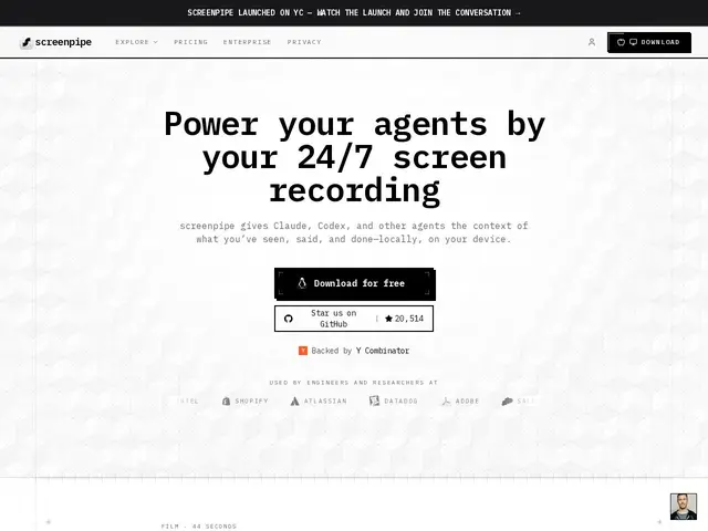 Preview of Screenpipe