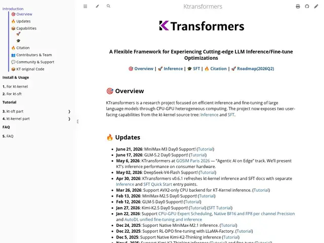 Preview of KTransformers