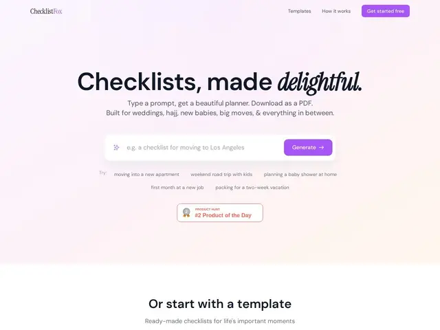 Preview of ChecklistFox