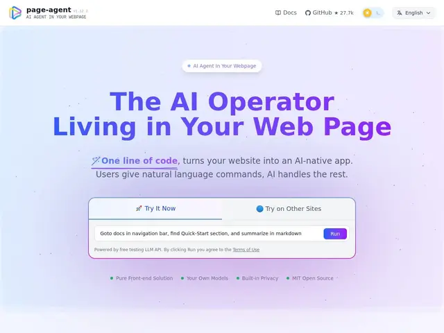 Preview of Page Agent