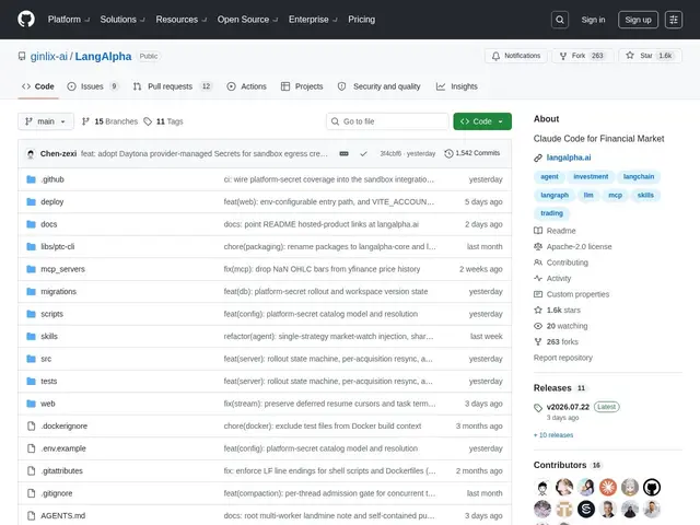 Preview of LangAlpha