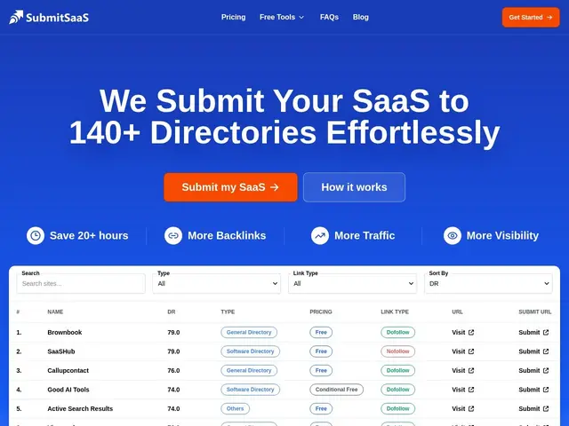 Preview of SubmitSaaS