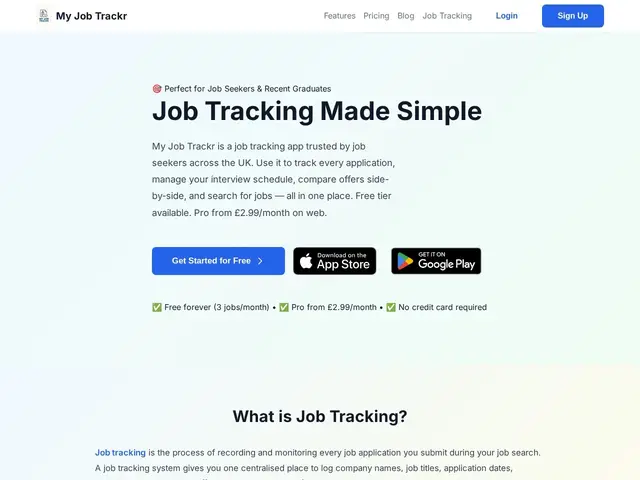 Preview of My Job Trackr