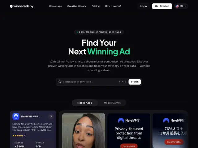Preview of WinnerAdSpy