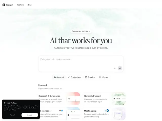 Preview of Instruct AI