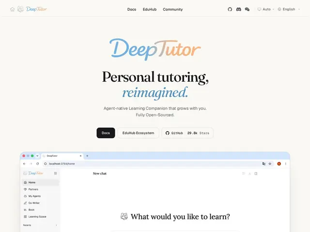 Preview of DeepTutor
