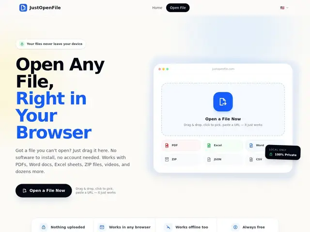 Preview of JustOpenFile
