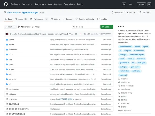Preview of AgentManager