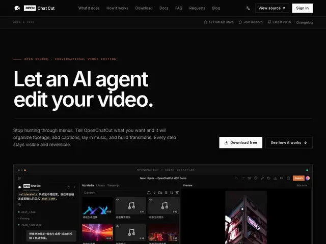 Preview of OpenChatCut