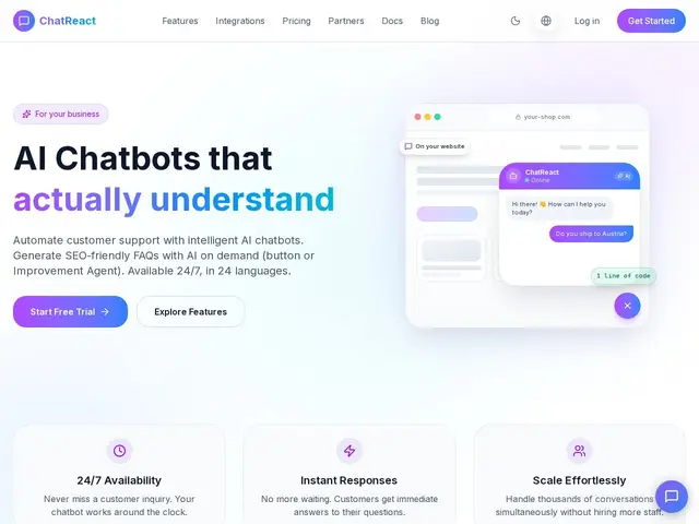 Preview of ChatReact