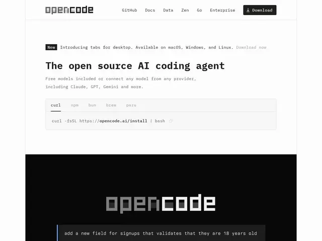 Preview of OpenCode