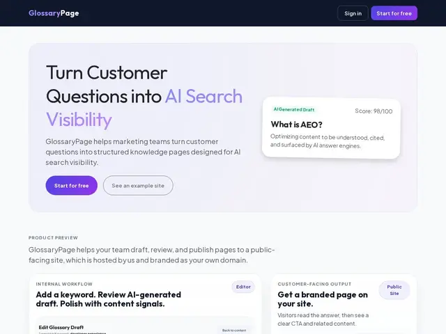 Preview of GlossaryPage