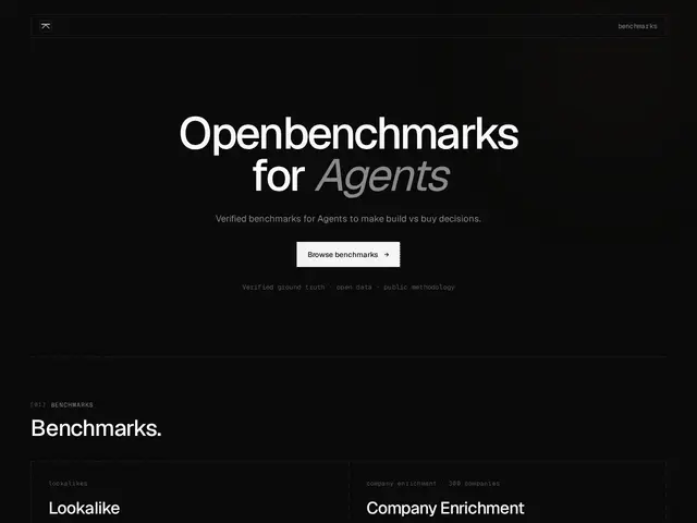 Preview of Openbenchmarks for Agents