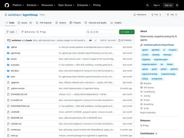 Preview of AgentSnap