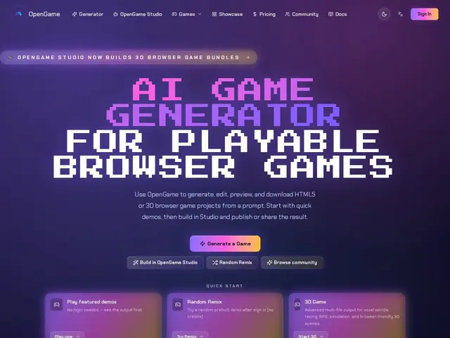 Preview of OpenGame