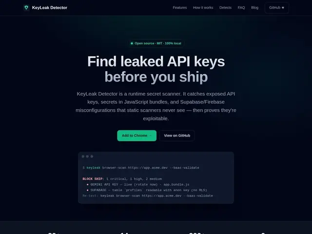 Preview of KeyLeak Detector