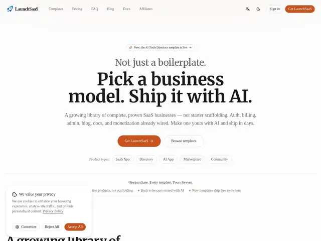 Preview of LaunchSaaS