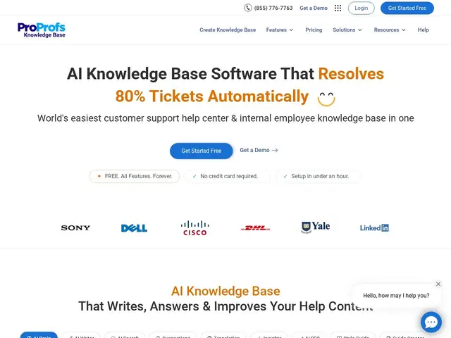 Preview of ProProfs Knowledge Base