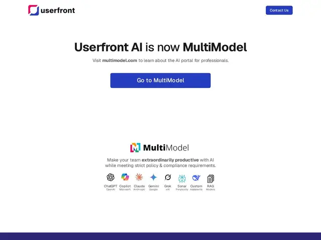 Preview of Userfront MultiModel